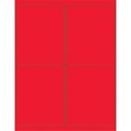 Box Partners Box Partners LL181RD 4 x 5 in. Fluorescent Red Rectangle Laser Labels - Pack of 400 LL181RD
